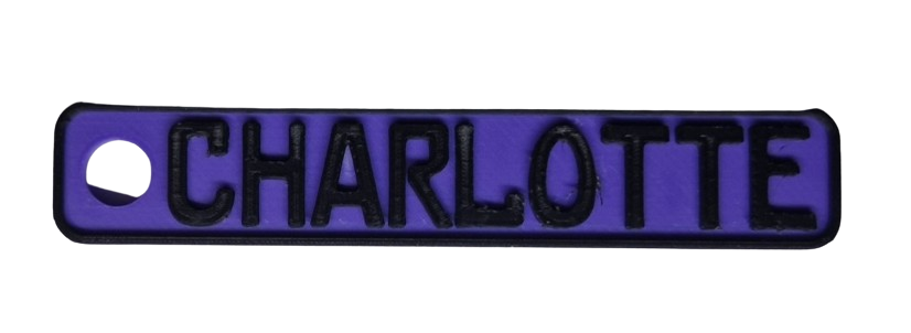 Small Key Plate Purple Base - Black Top